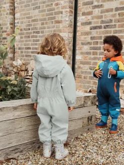 Next Sage Green Waterproof Printed Puddlesuit (3mths-7yrs)^ Coats, Jackets & Pramsuits|Coats, Jackets & Pramsuits