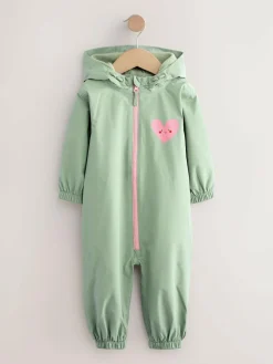 Next Sage Green Waterproof Printed Puddlesuit (3mths-7yrs)^ Coats, Jackets & Pramsuits|Coats, Jackets & Pramsuits