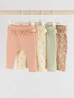 Next Sage Green/Coral/Ditsy Baby Leggings 4 Pack (0mths-2yrs)^ Pants & Leggings|Pants & Leggings
