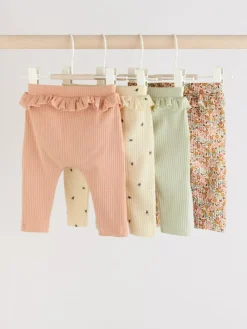 Next Sage Green/Coral/Ditsy Baby Leggings 4 Pack (0mths-2yrs)^ Pants & Leggings|Pants & Leggings