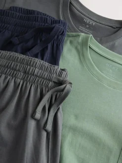 Best Next Sage Green/Slate Grey Jersey Short Pyjamas Set 2 Pack