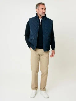 Discount Saltwell Blue Heritage Diamond Quilted Funnel Neck Gilet