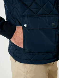 Discount Saltwell Blue Heritage Diamond Quilted Funnel Neck Gilet