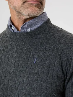 Best Saltwell Cable Knit Mock Shirt Jumper Grey