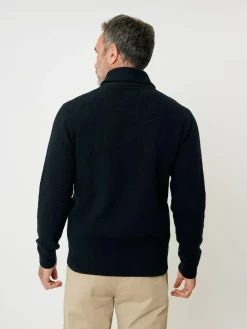 Discount Saltwell Cable Knit Shawl Neck Jumper Blue