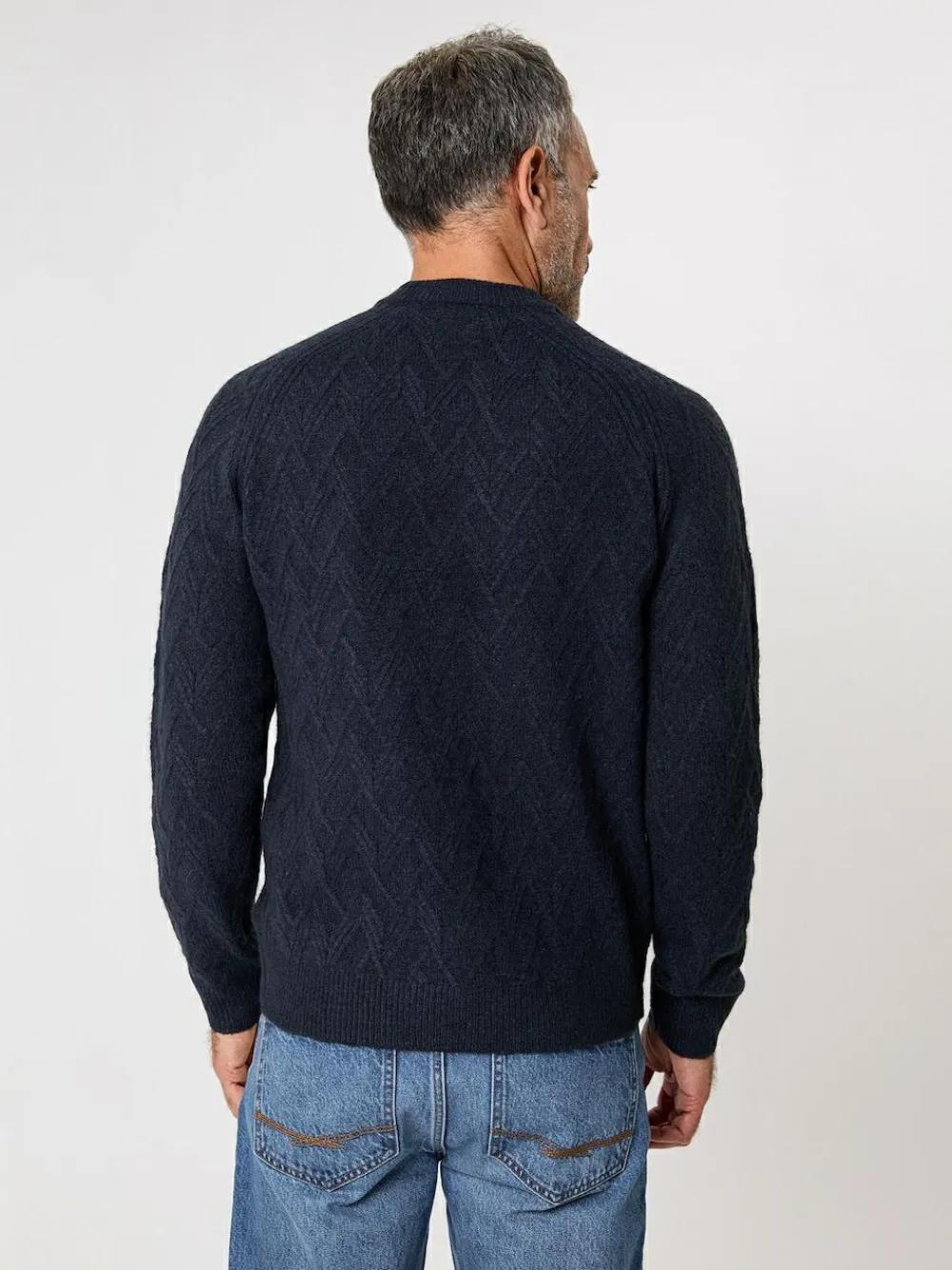 New Saltwell Textured Knit Crew Neck Jumper Blue