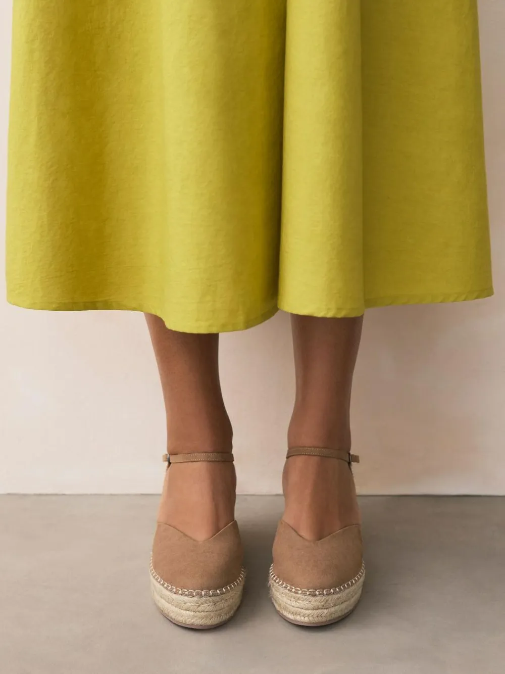 Discount Next Standard/Wide Fit Closed Toe Platform Espadrille Wedges Sand