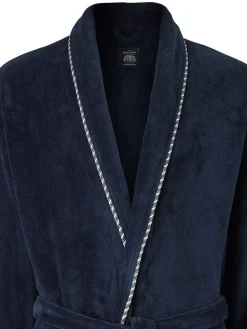 Discount Savile Row Company Lightweight Soft Fleece Rope Edge Dressing Gown Blue