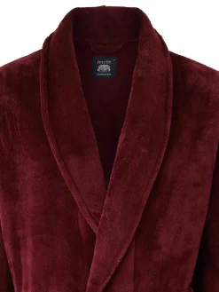 Online Savile Row Company Red Lightweight Soft Fleece Dressing Gown