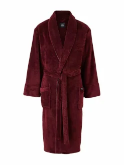 New Savile Row Company Red Soft Fleece Dressing Gown With Piping