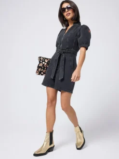 Discount SCAMP & DUDE Black Denim Zip Front Playsuit