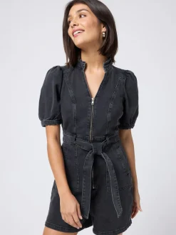 Discount SCAMP & DUDE Black Denim Zip Front Playsuit