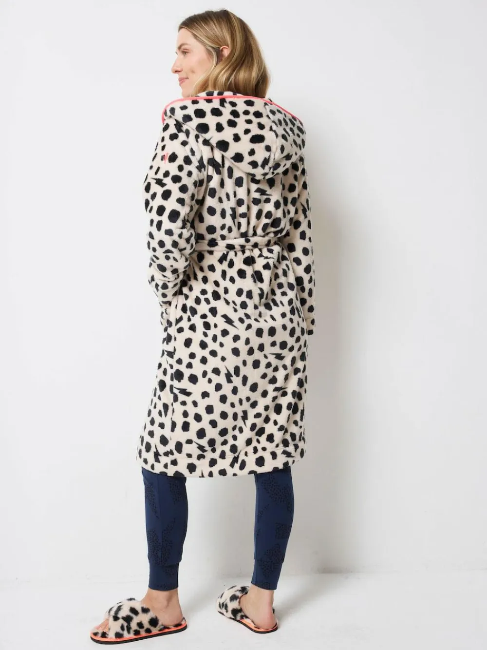 SCAMP & DUDE Cream Cheetah & Lightning Bolt Dressing Robe^Women Bathrobes
