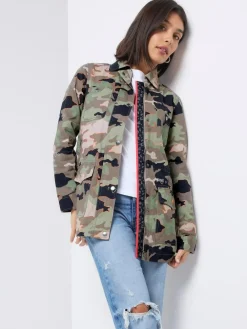 SCAMP & DUDE Green Shacket Cotton Camo Print^Women Coats & Jackets|Coats & Jackets