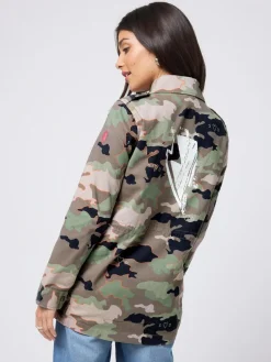 SCAMP & DUDE Green Shacket Cotton Camo Print^Women Coats & Jackets|Coats & Jackets