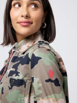 SCAMP & DUDE Green Shacket Cotton Camo Print^Women Coats & Jackets|Coats & Jackets