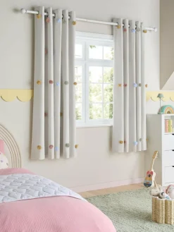 Next Scandi Pom Eyelet Blackout Curtains^ Curtains & Blinds