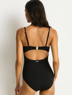 Sea Level Black Elysian V Bar Bandeau Swimsuit