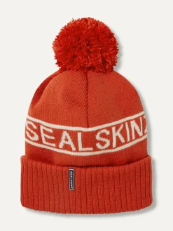 Online Sealskinz Heacham Waterproof Cold Weather Icon Bobble Hat Orange
