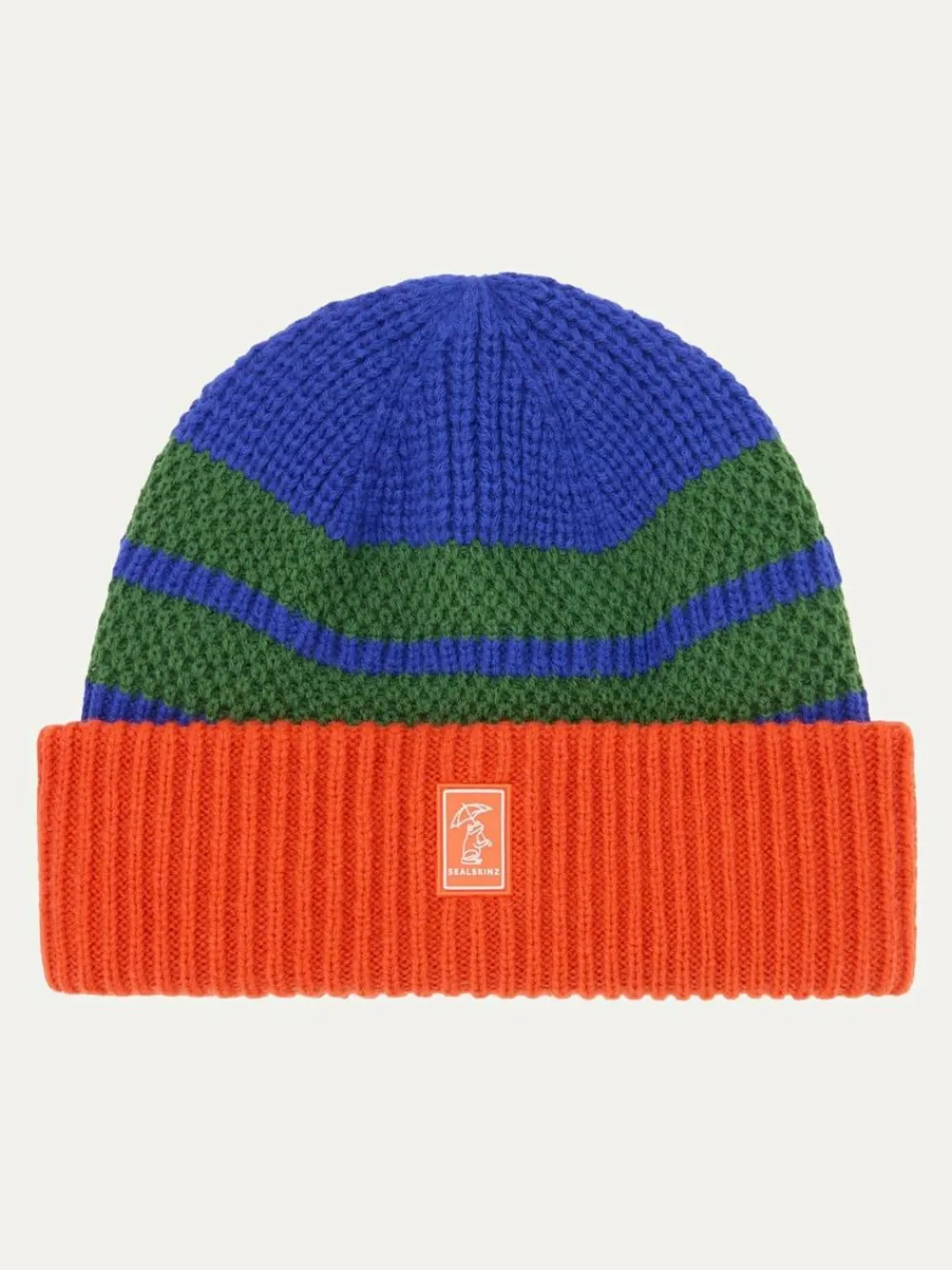 Online Sealskinz Kids Blue Apton Waterproof Cold Weather Striped Roll Cuff Beanie