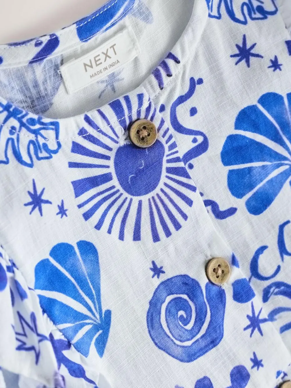 Next Seaside Print Double Ruffle Sleeve Dress (3mths-8yrs)^ Dresses|Dresses