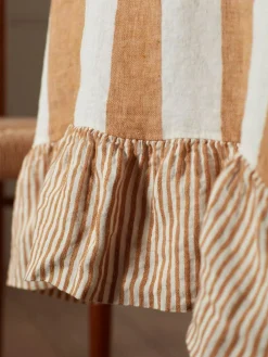 Secret Linen Store Amber Wide Stripe 100% Linen Table Cloth^ Table Linen, Placemats & Coasters|Branded Kitchenware