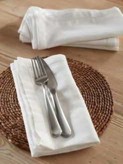 Secret Linen Store Set of 4 Twill Napkins^ Branded Kitchenware|Table Linen, Placemats & Coasters