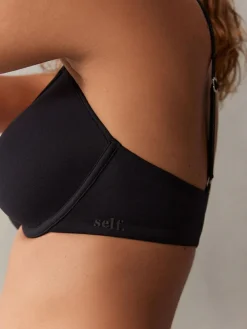 Hot self. Pad Plunge Smoothing Scoop Bra Black