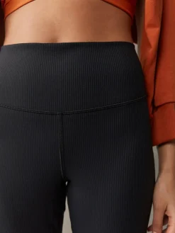 New self. Rib Wide Leggings Black