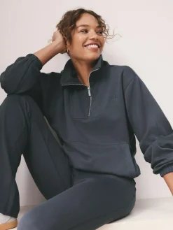 New self. Half Zip Modal Sweatshirt Blue