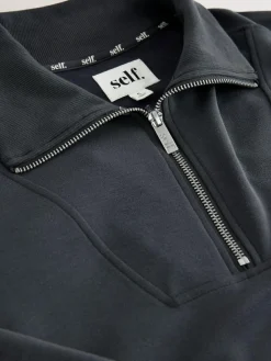 New self. Half Zip Modal Sweatshirt Blue