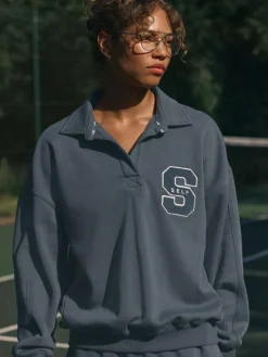 Online self. Rugby Sweatshirt Blue