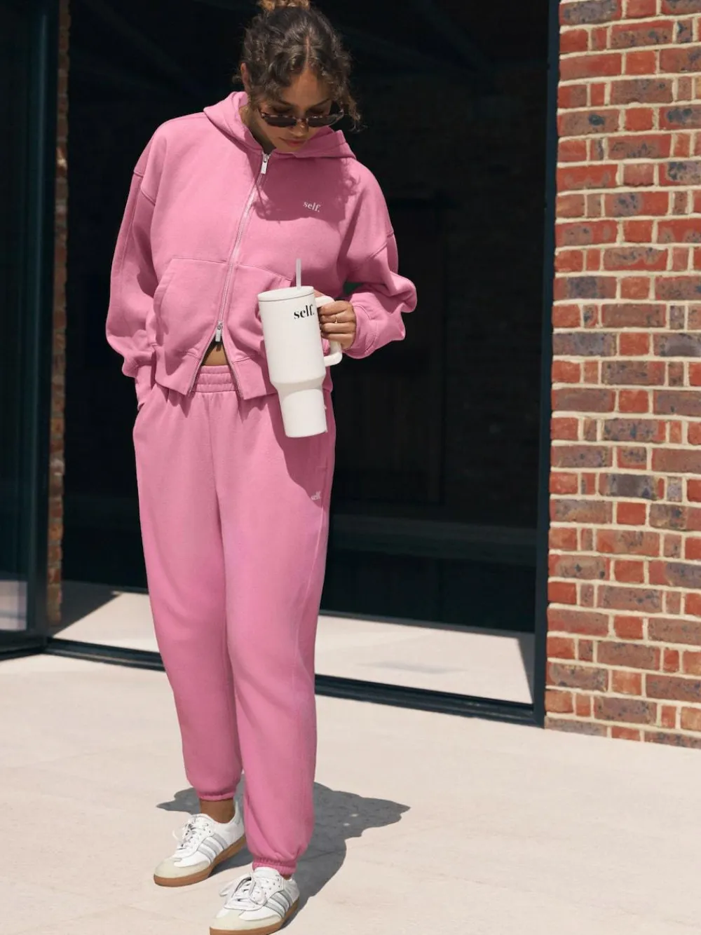 New self. Bright Pink Cuffed Joggers