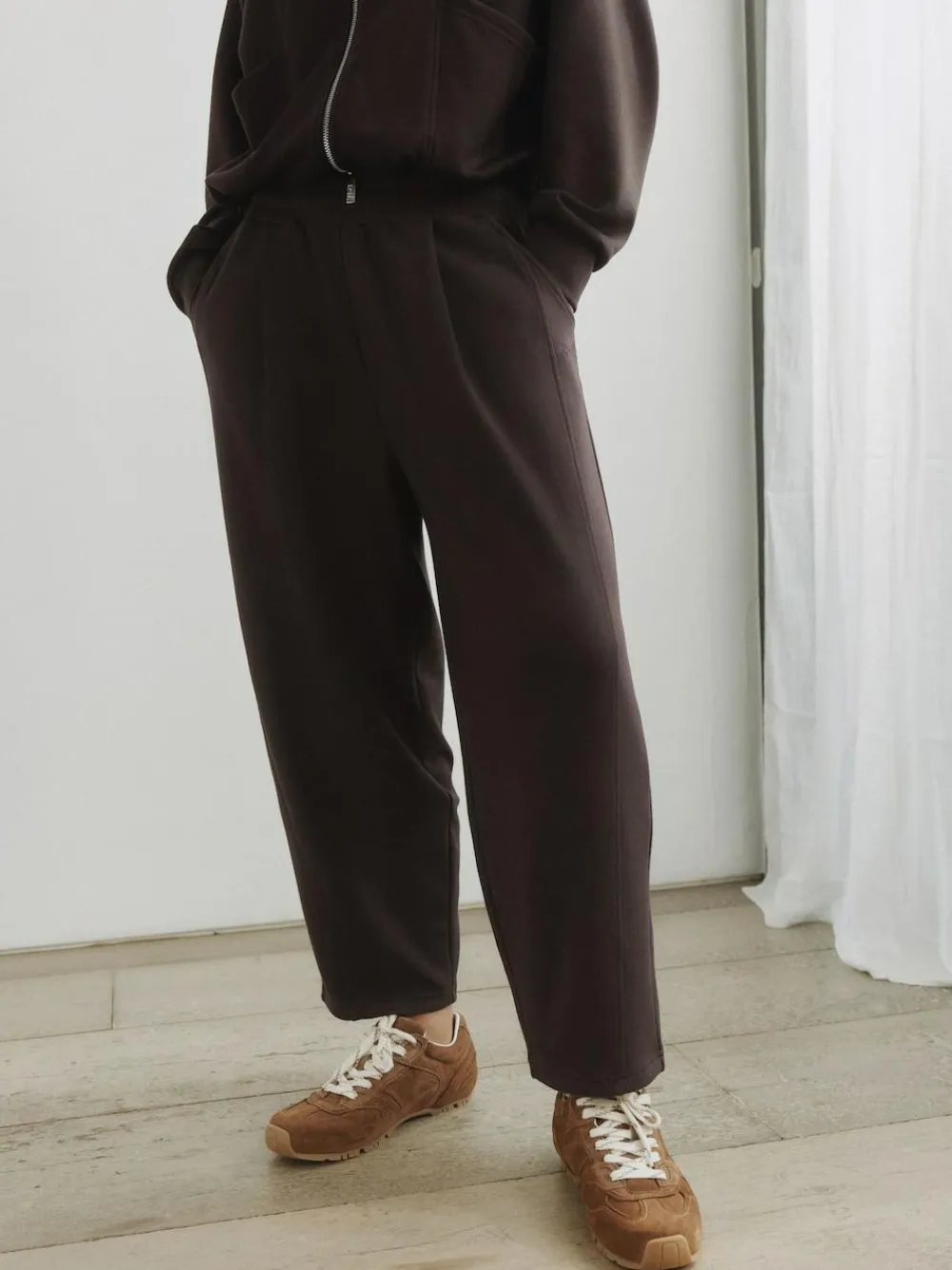 Clearance self. Barrell Leg Joggers Chocolate Brown