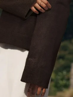 Outlet self. Knit Jumper Chocolate Brown