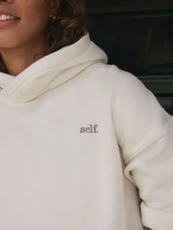 Hot self. Ecru White Hoodie