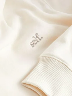 Hot self. Ecru White Hoodie