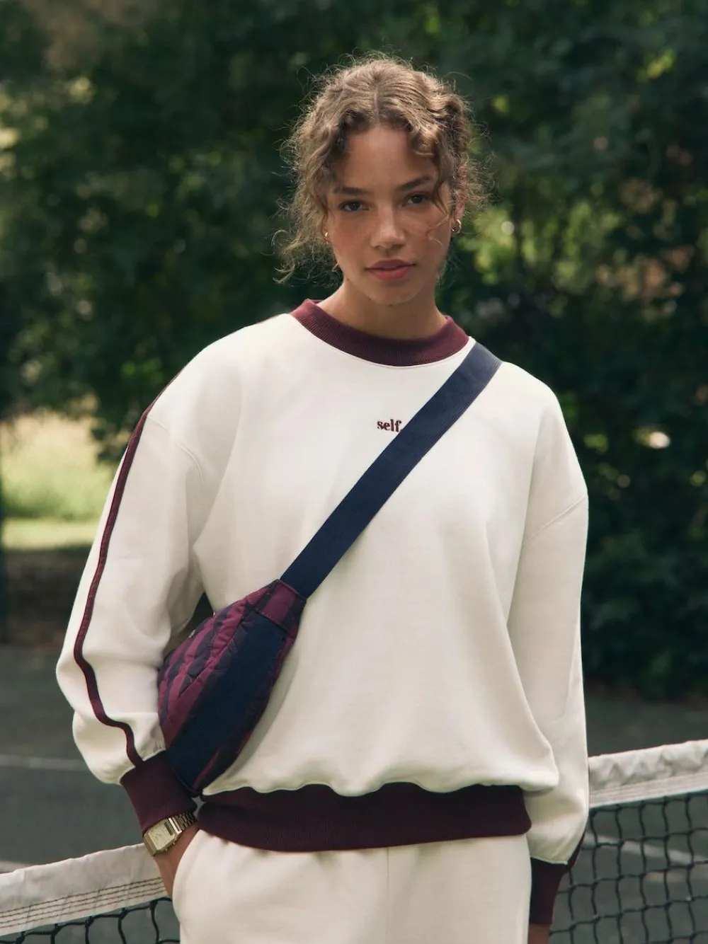 self. Ecru/BerryColourblock Sweatshirt^Women Hoodies & Sweatshirts|Loungewear