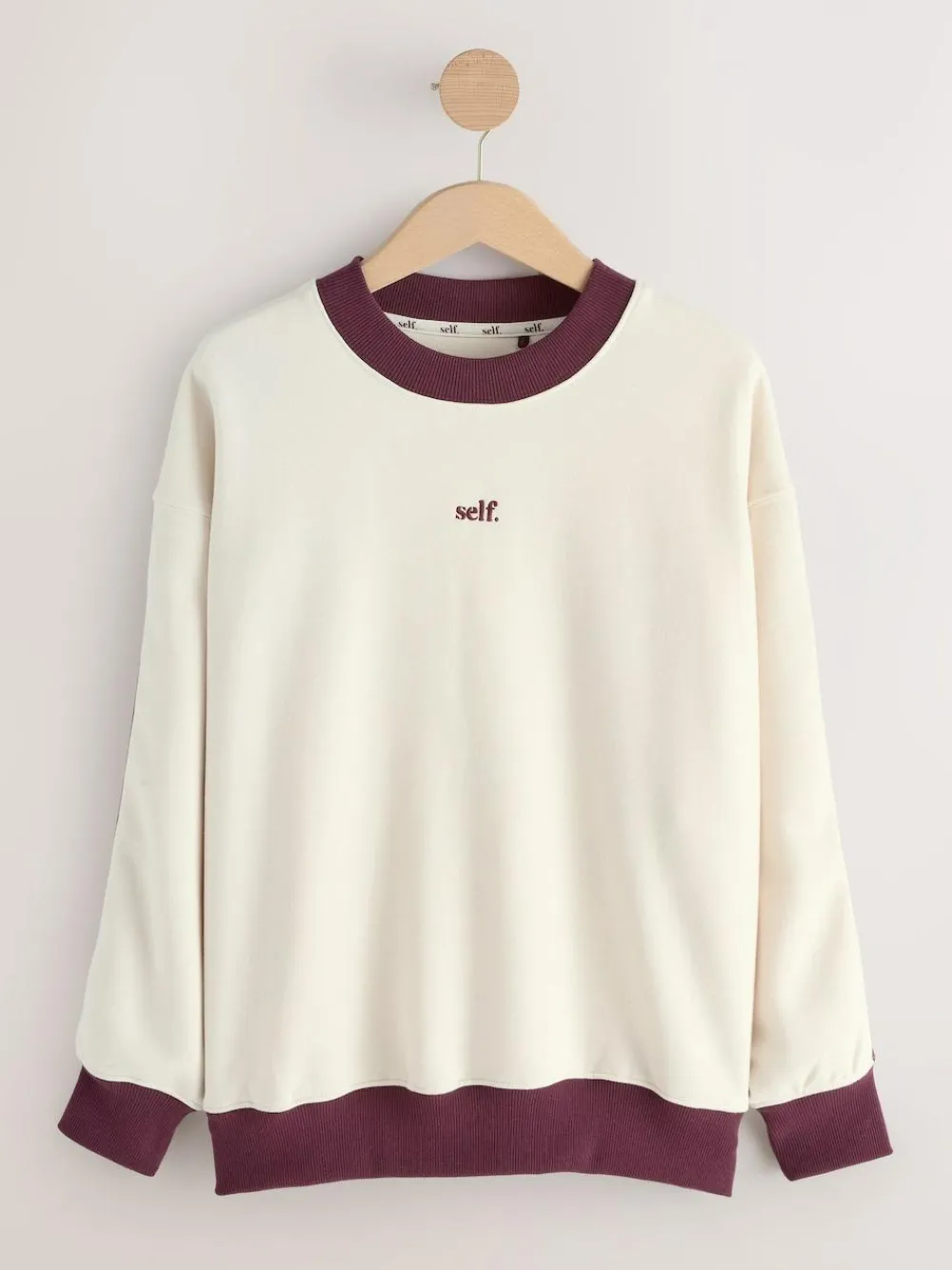 self. Ecru/BerryColourblock Sweatshirt^Women Hoodies & Sweatshirts|Loungewear