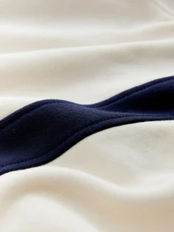 self. Ecru/Navy Half Zip Fleece Top^Women Loungewear|Hoodies & Sweatshirts