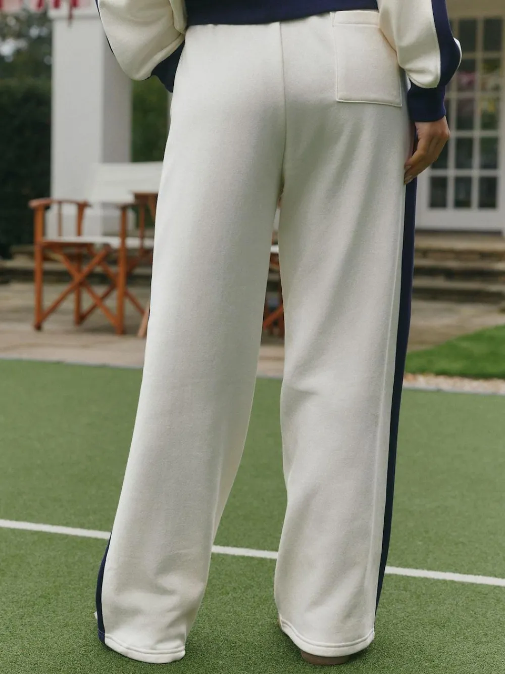 Best self. Ecru/Navy Wide Leg Joggers