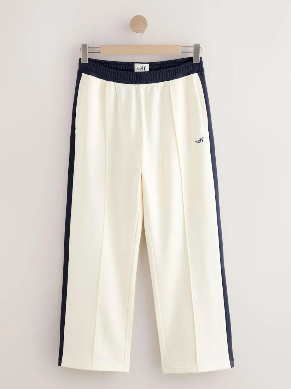 Best self. Ecru/Navy Wide Leg Joggers