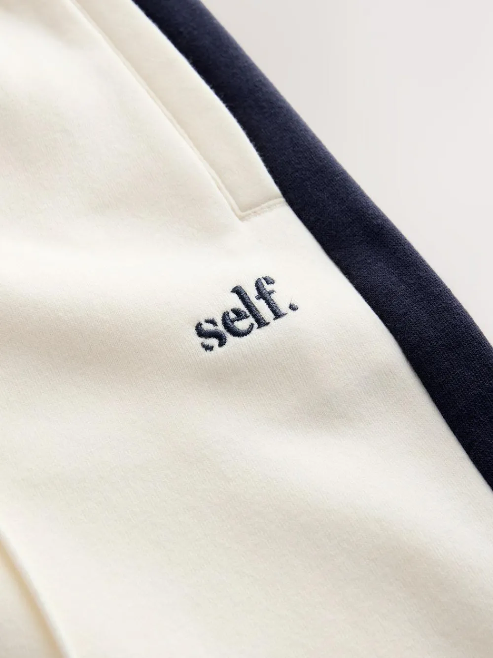 Best self. Ecru/Navy Wide Leg Joggers