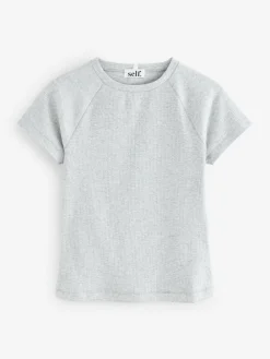 self. Grey Fitted Rib T-Shirt^Women Loungewear