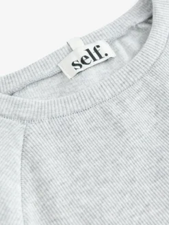 self. Grey Fitted Rib T-Shirt^Women Loungewear