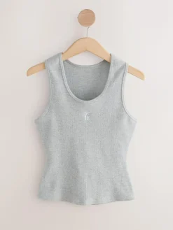 self. Cotton Rib Scoop Neck Vest^Women Loungewear