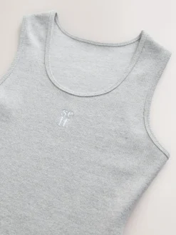 self. Cotton Rib Scoop Neck Vest^Women Loungewear