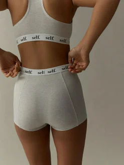 Sale self. Short Logo Knickers Grey Marl
