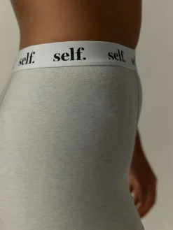 Sale self. Short Logo Knickers Grey Marl