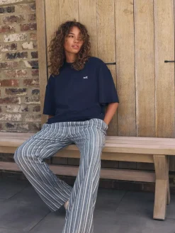 New self. Short Sleeve Pyjamas Navy Stripe